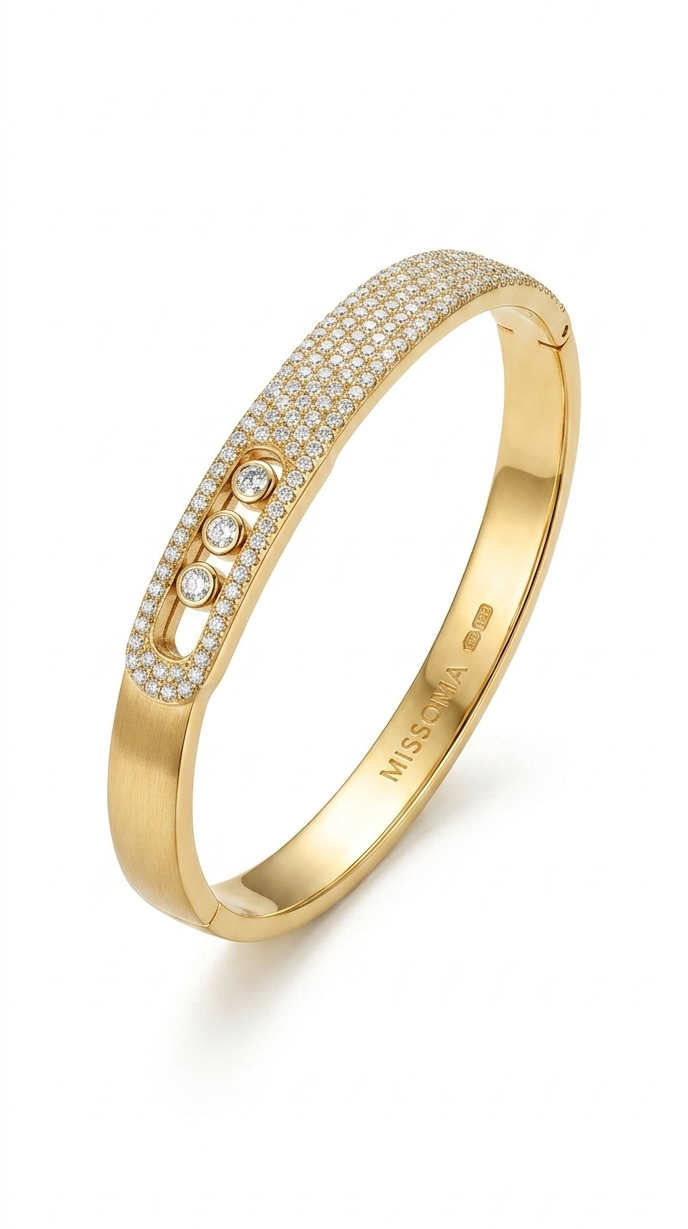 Floating Diamond Pavé Bangle Bracelet