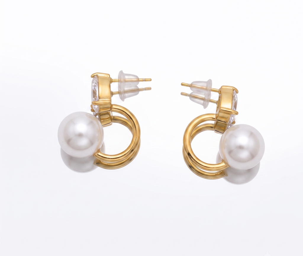 Pear Crystal & Pearl Drop Earrings
