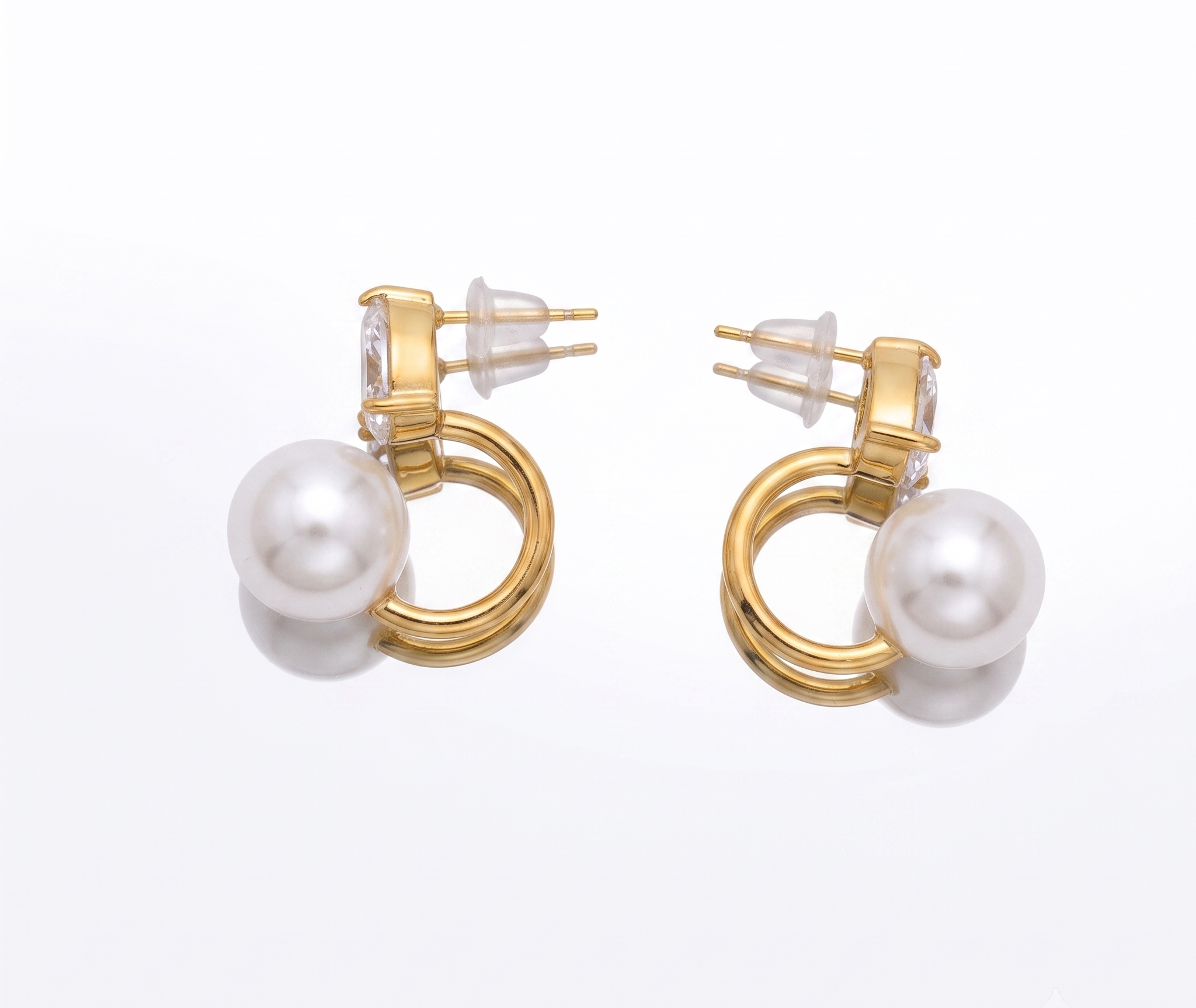 Pear Crystal & Pearl Drop Earrings