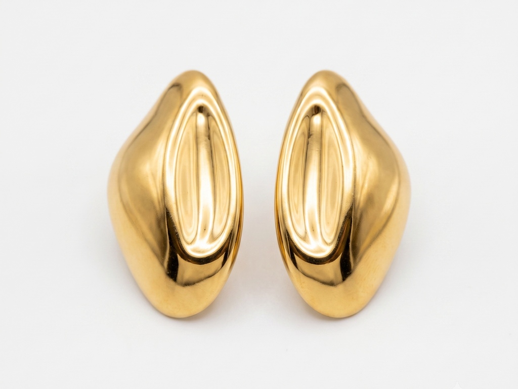 Gold Sculptural Dome Earrings
