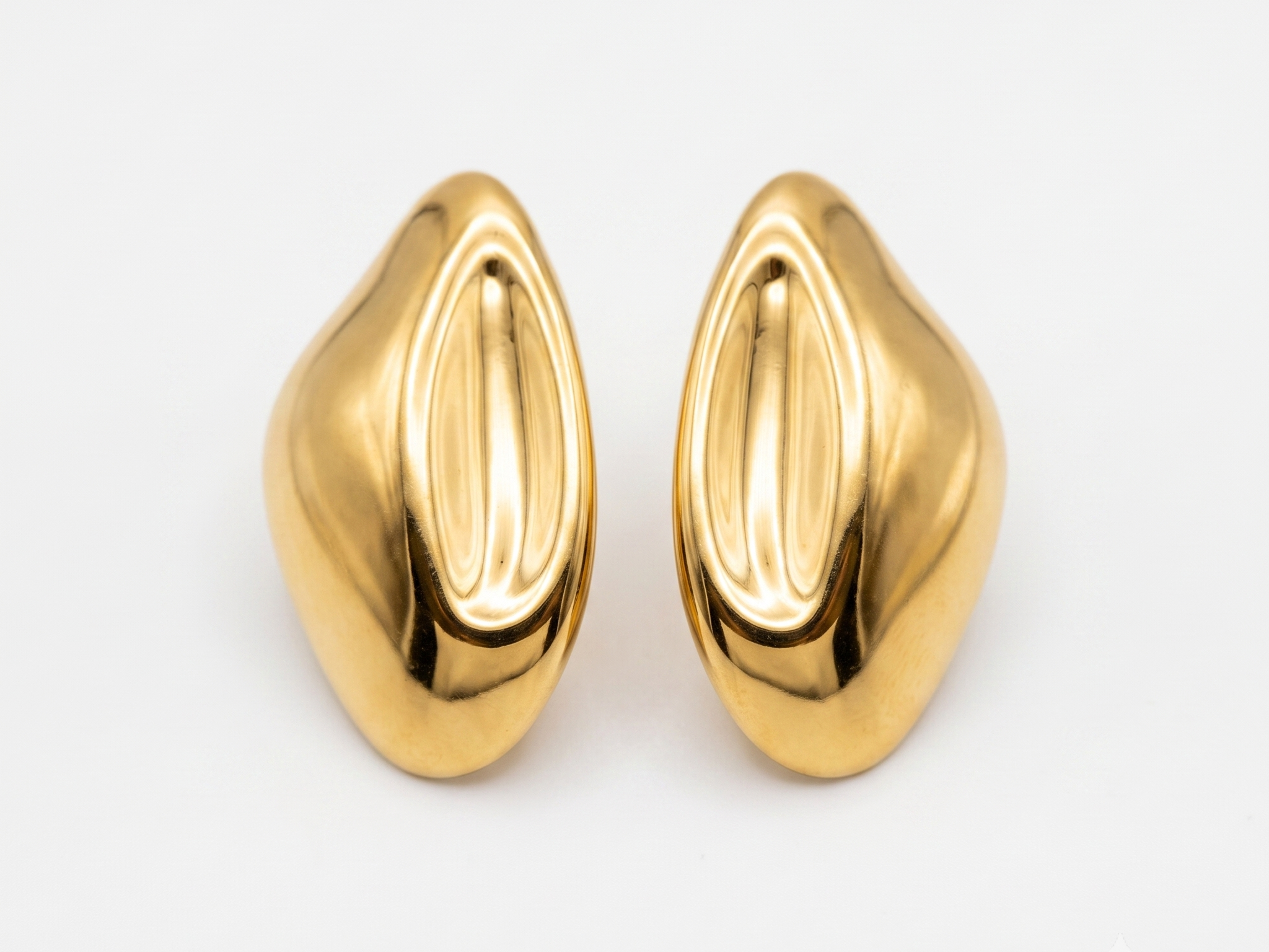 Gold Sculptural Dome Earrings