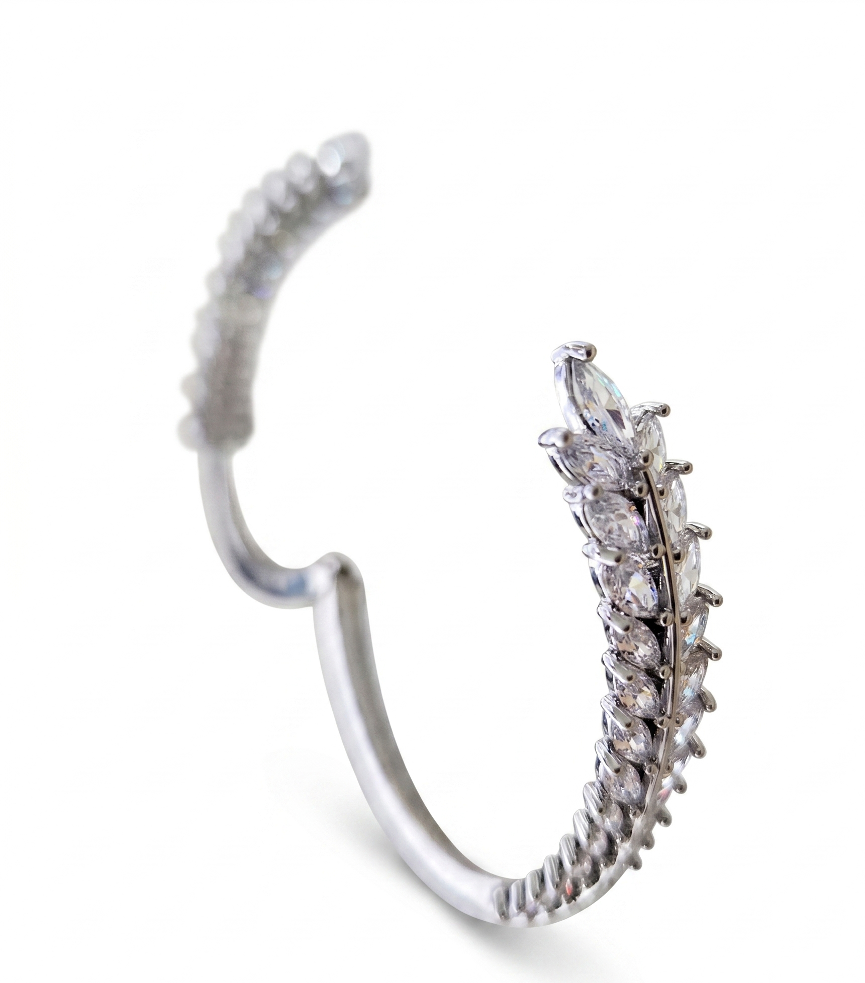Crystal Leaf Cuff Bracelet