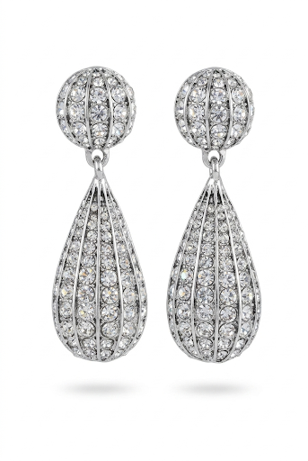 Crystal Pavé Teardrop Drop Earrings