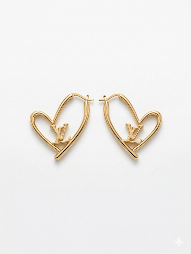 Gold Heart Hoop Earrings