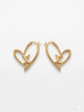 Gold Heart Hoop Earrings